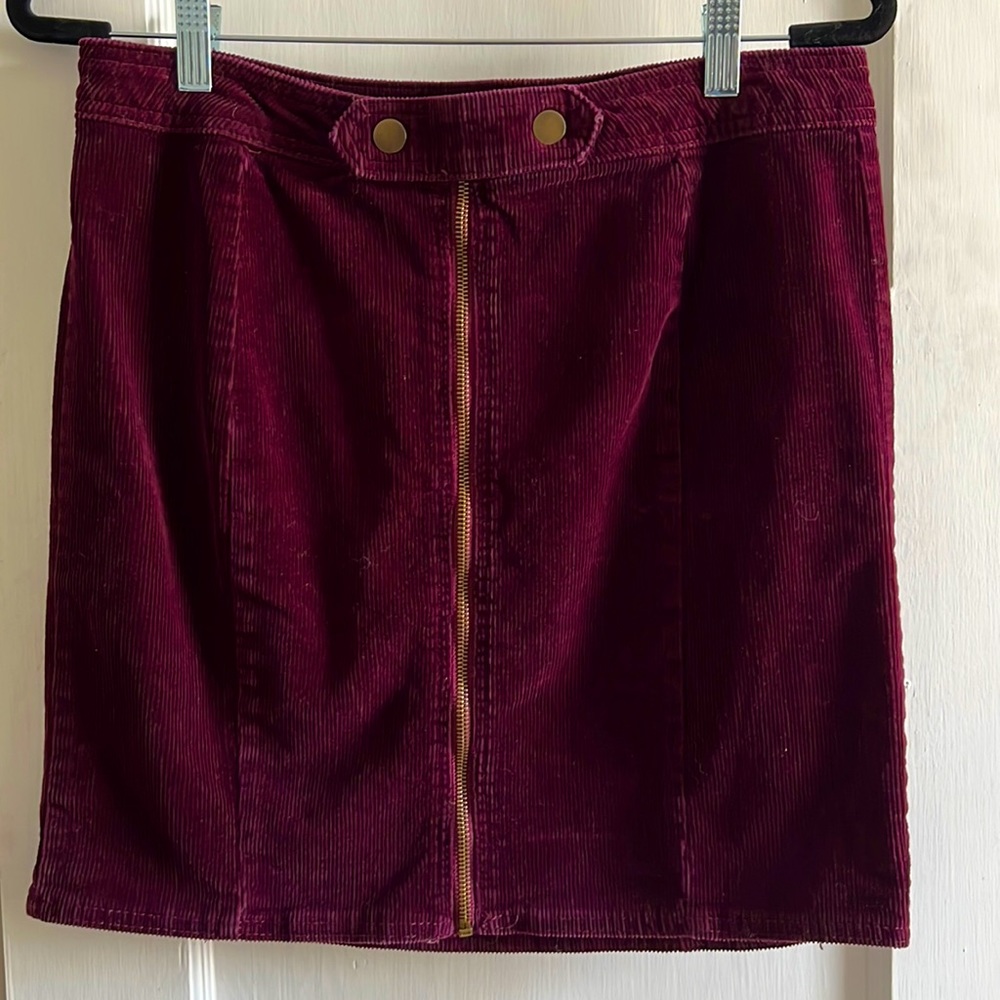 Blue Spice Maroon/Eggplant Corduroy Skirt, size 11